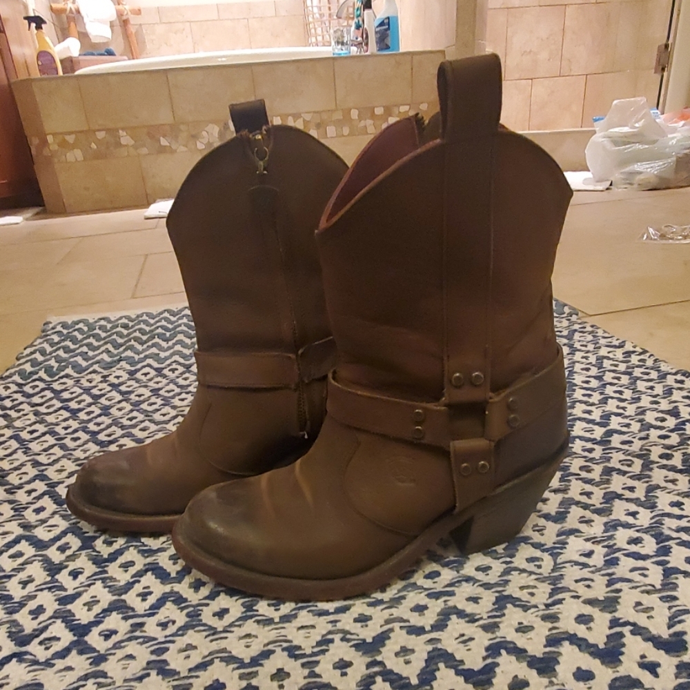 Ariat Cowboy Boots Leather Brown Heel 9